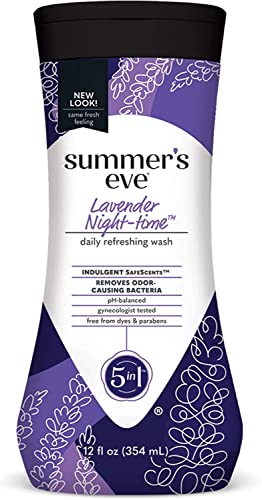 Summer's Eve Lavender Night-time Daily Refreshing All Over Feminine Body Wash, Removes Odor, Feminine Wash pH Balanced, 12 fl oz