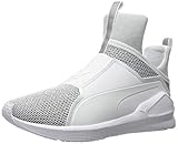PUMA Women's Fierce Knit Cross-Trainer Shoe, White, 8 M US