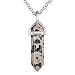 BRCbeads Gemstone Necklace Pendant Crystal Healping Point Reki Chakra Unisex Stainless Steel Chain 20''
