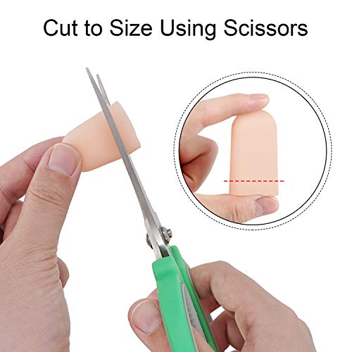 Beautulip Toe Cover Gel Protectors Breathable Toe Sleeves for Missing or Ingrown Toenails, Greek Toe and Hammer Toe PACK of 8 (Beige)