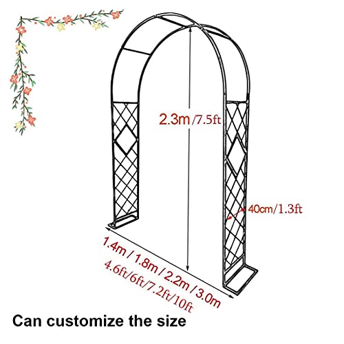 Gnova Rosenbogen Tor,schwerlast Pergola,Garten Rankhilfe Kletterpflanzen,Gartendeko Stahlrahmen,Breite 1.4 m,1.8 m,2.2 m… – Bild 7