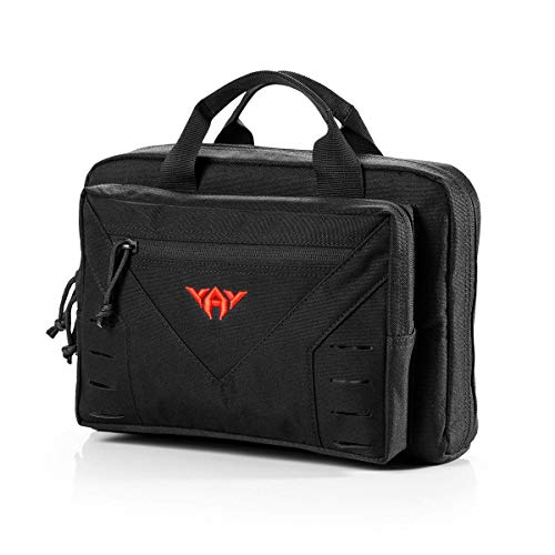 vAv YAKEDA Tactical Pistol Case Soft Range Bags for Handguns Additional Magazine Storage Slots 10L