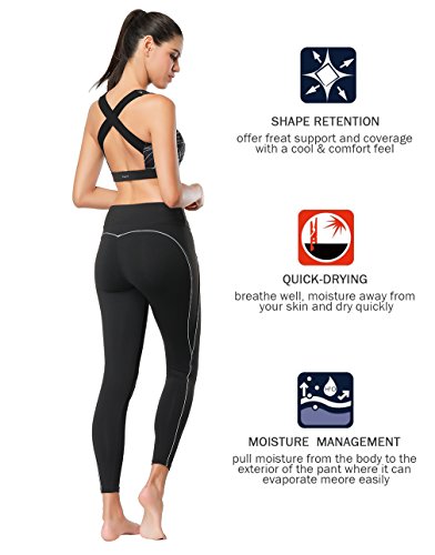 image for Dragon Fit Compression Yoga Pants Power Stretch Workout Leggings with 