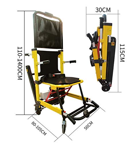 Medical Motorized Stair Chair,Emergency Transport Stair Lifting Evacuation Chair - Load Capacity: 440 lb. Yellow - Thumbnail 6