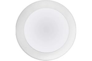 Electric Stock Co Disk Light, White Trim, LED Ceiling Light, 7.5 Inch Round, 15W (75W Equivalent), Dimmable, 5000K (Cool Whit