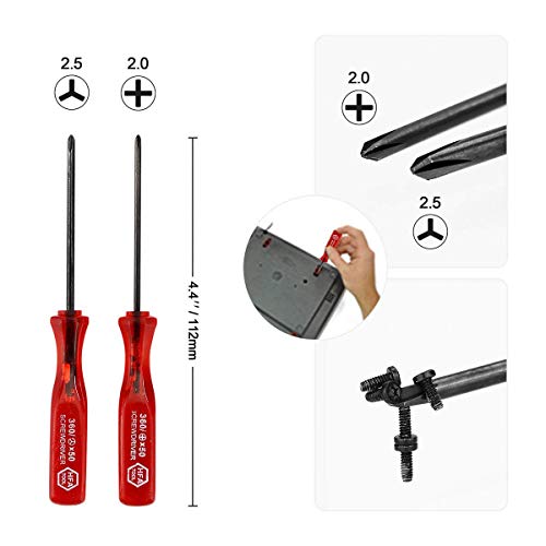 Moligh doll Triwing Screwdriver Professional Full Triwing Screwdriver Repair Tool Kit,3.8mm and 4.5mm Security Screwdriver Game Bit Tool Set for Switch Joycon/Wii/DS /DSL/GBA