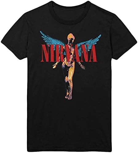 Amazon.com: Nirvana T Shirt In Utero Angelic Band Logo Official