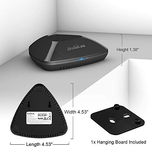 BroadLink RM Pro+ WiFi Smart Home Hub, IR RF All in One Automation Learning Universal Remote Control Compatible for Apple Android Smartphones, Compatible with Alexa, Black