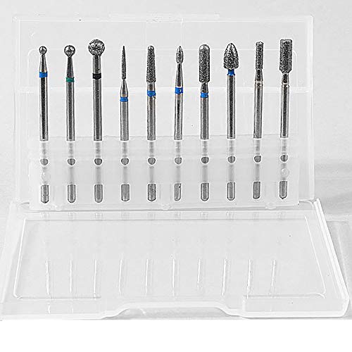 10 Pcs Compact Portable Electric Nail Drill Tungsten Steel Alloy - Light Electrical Professional Nail File Kit For Acrylic,Manicure Pedicure Polishing Shape Tools Design For Home Salon Use,ZH03