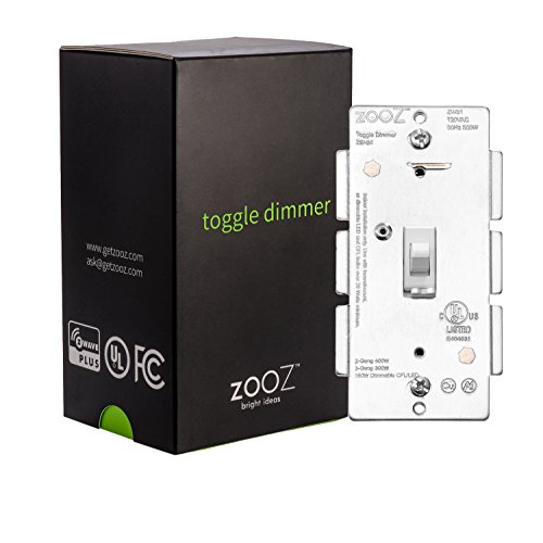 Zooz Z-Wave Plus Toggle Dimmer Light Switch ZEN24 VER 3.0 (White), Works with Existing Mechanical 3-Way Switch