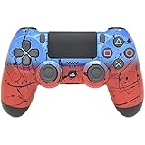 Hand Airbrushed Fade Playstation 4 Custom Controller (Blue &amp; Red)