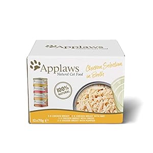Applaws-Natural-Wet-Cat-Food-Multipack-Chicken-Selection-in-Broth-70-g-Tin-Pack-of-12 Applaws Natural Wet Cat Food Tin, Chicken Multipack Selection in Broth 70g (Pack of 12 x 70g Tins)