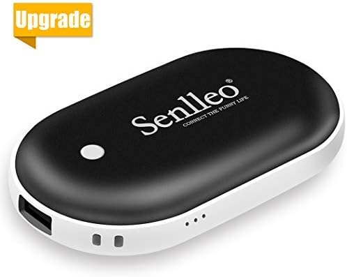 Senlleo Rechargeable Hand Warmer, 5200mAh Power Bank : Larger Capacity and Double-Sided Pocket Warmer Compatible with iPad iPhone Samsung All Android Smartphone External Battery Charger