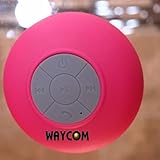 WAYCOM Waterproof Wireless Bluetooth Shower Speaker & Handsfree speakerphone - - Compatible with all Bluetooth Devices, iPhone 5 Siri and All Android devices (Pink)
