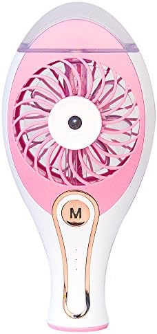 YCTA Portable Fan Personal Cooling Mist Humidifier Fan Handheld Rechargeable Mini USB Misting Fan Water Spray Fan for Kids Outdoor Summer(Pink)