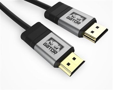 Gator Cable 25 feet Silver HDMI Cable with solid aluminum alloy housing case and High Speed V1.4 Ethernet 3D 1080P HD high definition 10.2Gbps