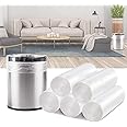 4 Gallon Trash Bags - 100 Small Mini Garbage Bags | 17" x 18" Clear Waste Basket Trash Bags | Bulk Plastic Bathroom Trash Can Liners