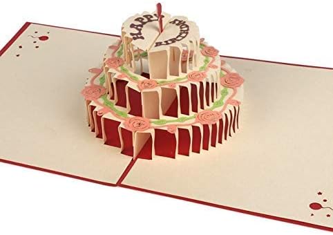HugeBelieve Plastic Laser Cut 3D Printed Happy Birthday Card