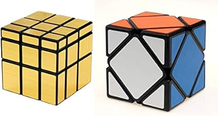 Toy Arena Super Magic Rubik Cube Puzzle Combo Pack Brainstorming Game Multicolor (Gold Mirror/ Squeeb Cube)