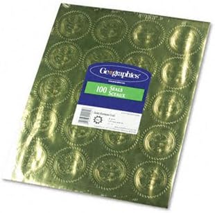 Geographics Self-Adhesive Embossed Seals SEAL,GOLD FOIL,5SH/PK 42830 (Pack of10)