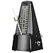 GLEAM Metronome - Mechanical Spring Power with Free Bag for Piano Guitar Violin Drums and Other Instruments Loud Sound Black