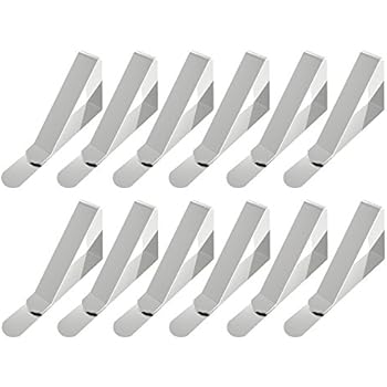 Alamic Tablecloth Clips Picnic Tablecloth Clips Table Cloth Clips for Picnic Tables Stainless Steel Picnic Table Cloth Holders Table Cover Clips Clamps - 12 Pack