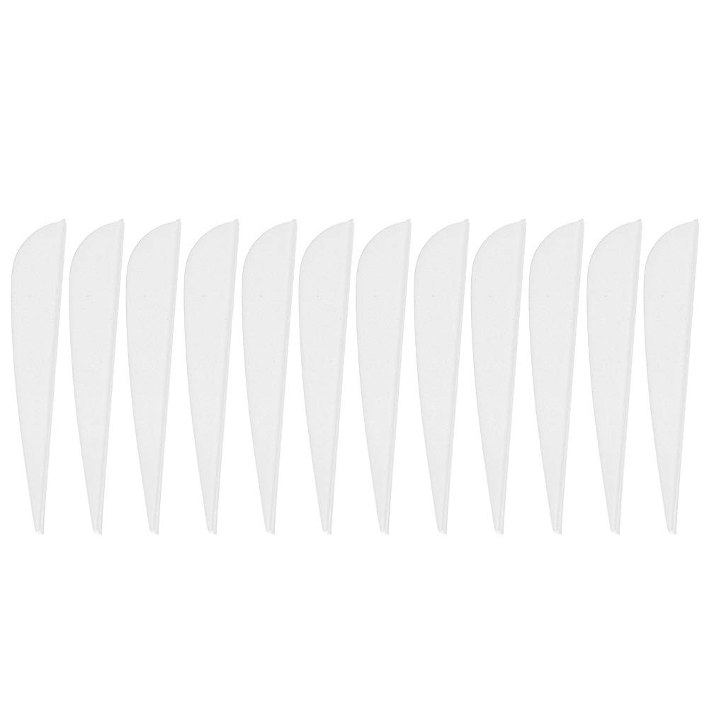Archery Arrows Feather, 12 PCS 3 Inch Archery Fletchings Real Turkey Shield Feathers DIY Arrow Feather Fletchings Accessories(White)