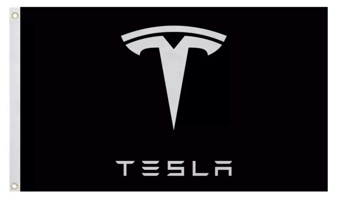 Black Tesla Motors Logo 3x5 Flagbanner Accessory Model 3 Model X Model S