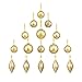 youseexmas Glass Christmas Ornaments Golden Pack of 16