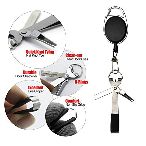 SUNNYGO Angelzange und Angelschnur Schnellknoten Multifunktions-Werkzeug 4-in-1 Fliegenschnurschneider mit Zinger… – Bild 6