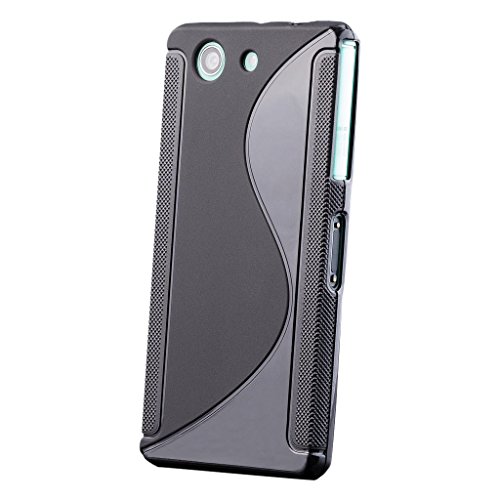 Sony Xperia Z3 Compact | iCues S-Line Case Black | [Screen Protector Included] Shockproof Slim Heavy Duty Soft Rubber Cover TPU Silicone Shell