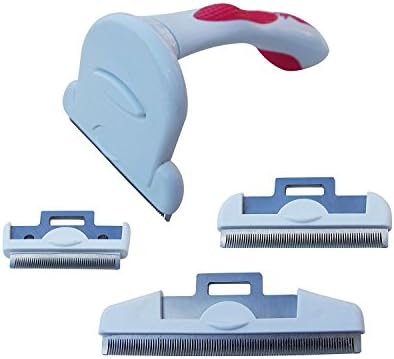 Pet World Care grooming De-shedding tool/Rake/Comb handle with 3 combs 2",3" & 4" sizes ideal for Dog,Cat,Rabbit,Horse and pony. Removes malting hair and fur.Alternative to a brush or rake.