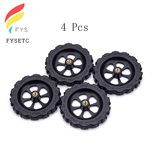 CR-10 3D Printer Parts, FYSETC 3D Printer Hotbed Platform Knob Upgrade Big Hand Twist Leveling Nut Sleeve Nuts for Creality CR-10S CR-10 Ender-3 CR-10 Mini 3D Printer Accessories, 4 Pcs