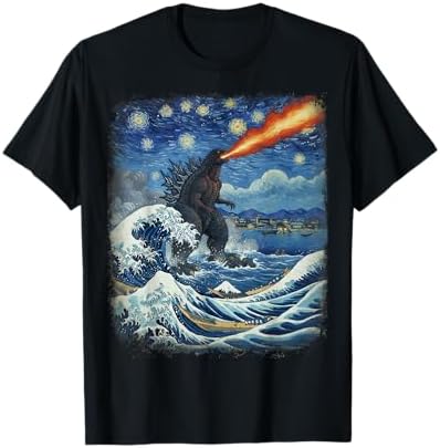 Amazon.com: Japanese Monster Kaiju Van Gogh Starry Night T-Shirt