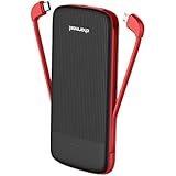 10000mAh Power Bank External Battery Portable Charger Pack with Built-in Type C and Micro USB Cable for iPhone Xs/XS Max/X 8 Samsung Huawei Android Cell Phones (Black)