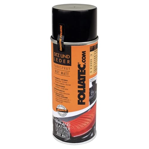 Foliatec Sitz und Leder Farbspray Lack Spray für Auto Motorrad Leder und Kunstleder, rot matt, 400 ml