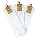 TeeHee Flip Flop Big Toe Cotton Socks 3-Pairs White Plain Socks Good for Flip Flop Sandals