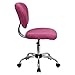 Flash Furniture Beverly Mid-Back Pink Mesh Padded Swivel Task Office Chair with Chrome Base