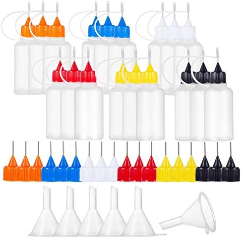 Sleipmon 18PCS 30ml Precision Tip Applicator Bottle Needle Tip Glue Bottle DIY Quilling Tool Precision Bottle Needle Bottle Squeeze Bottle Oiler Bottle Filling Bottles Alcohol Ink to Use on Yupo Paper