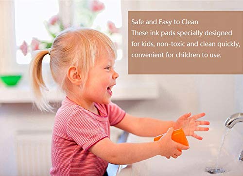 MoloTAR 8 Colors Rainbow Washable Large Ink Pads for Rubber Stamps Kids (Pack of 8)