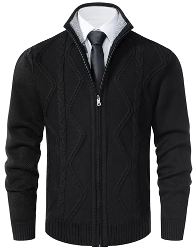Vcansion Men Full Zip Cardigan Sweater