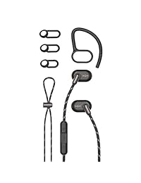 House of Marley, Uprise auriculares in ear   8 horas duración de la batería, sudor y resistente a la intemperie (IPX5 clasificados)., ajuste personalizable, micrófono y controles de 3 botones, sin enredos de cable trenzado   Negro