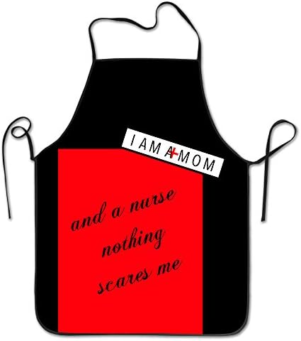 Pattern Apron Burlap Polyester Women I Am A Mom And A Nurse Nothing Scares Me New FRICSTAR