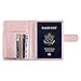 Passport Holder Travel Cover Case - HOTCOOL Leather RFID Blocking Wallet For Passport, Rose Gold (Magnetic)