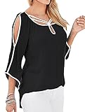 Fairviewer Women's Loose Chiffon Long Sleeve Shirt Tops