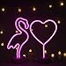 Neon Indoor Night Light, LoveNite Battery Operated Glowing Neon Decorative Sign LED Light for Room Party Festival Decorations (Flamingo)