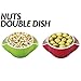ACBULK MUDHEN MBC Nuts Double Dish Nut Peanuts Cherries Fruits Bowls with Shell Storage for Snacks - Red