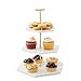 3 Tier Hexagonal Dessert Cake Stand (T-Shaped Handle - Gold)