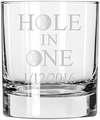 Hole in One Golf Whiskey Glass Customized with Date