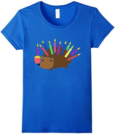 Womens Hedgehog Birthday Candles Gift T-Shirt Small Royal Blue